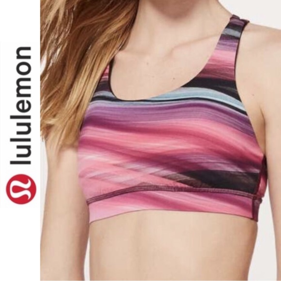 🛑SOLD🛑Lululemon Energy Bra *Nulux Size 8 Central saint martins Pink black - Picture 5 of 11